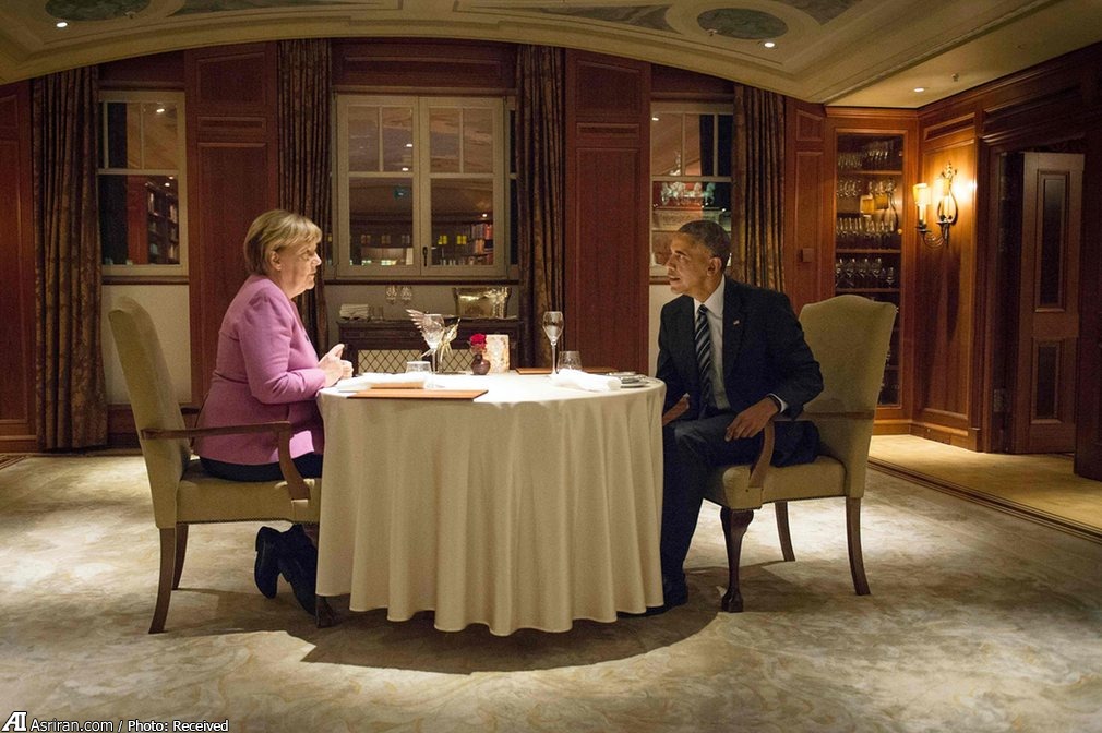 شام آخر اوباما و مرکل (+عکس)