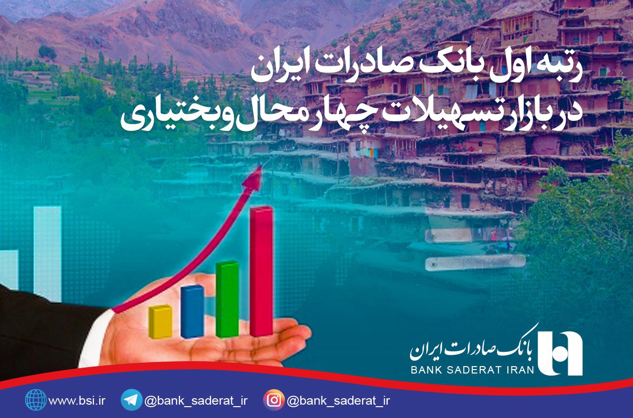 رتبه اول بانک صادرات در بازار تسهیلات چهار محال و بختیاری