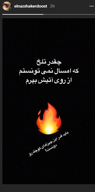 تلخی چهارشنبه‌سوری برای الناز شاکردوست (عکس)