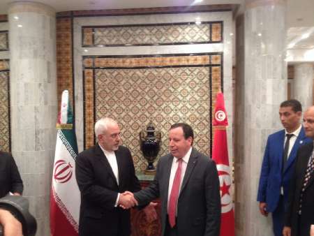 دیدار ظریف با وزیر خارجه تونس (+عکس)