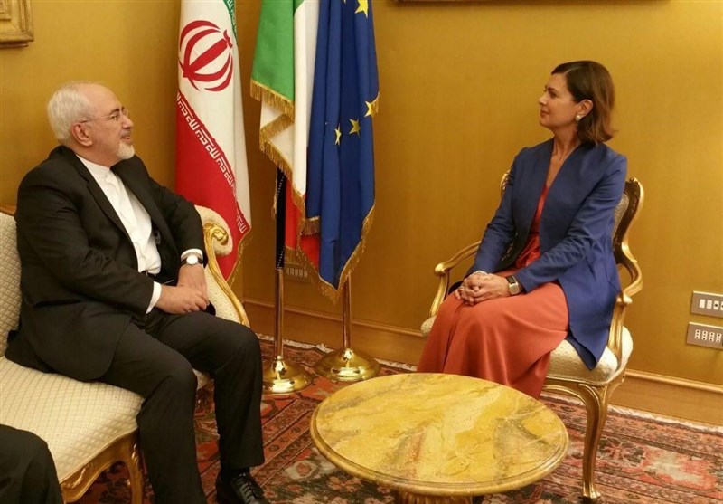 دیدار ظریف با رئیس مجلس نمایندگان ایتالیا (+عکس)