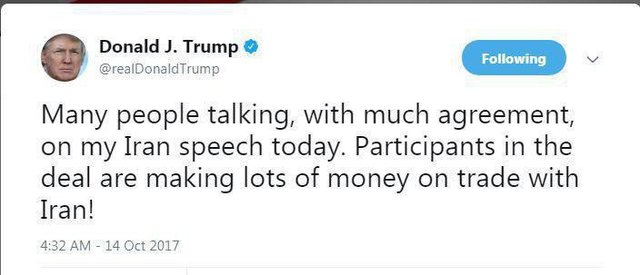 ترامپ: شریکان برجام از تجارت با ایران پول زیادی به دست میآورند
