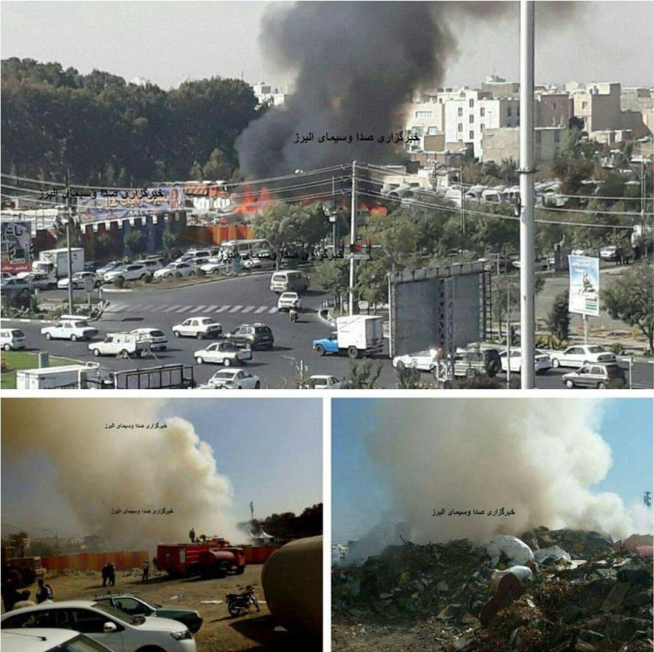 آتش سوزی انبار ضایعات چوب و لولههای پلی اتیلن در کرج آتش سوزی انبار ضایعات چوب و لولههای پلی اتیلن در کرج