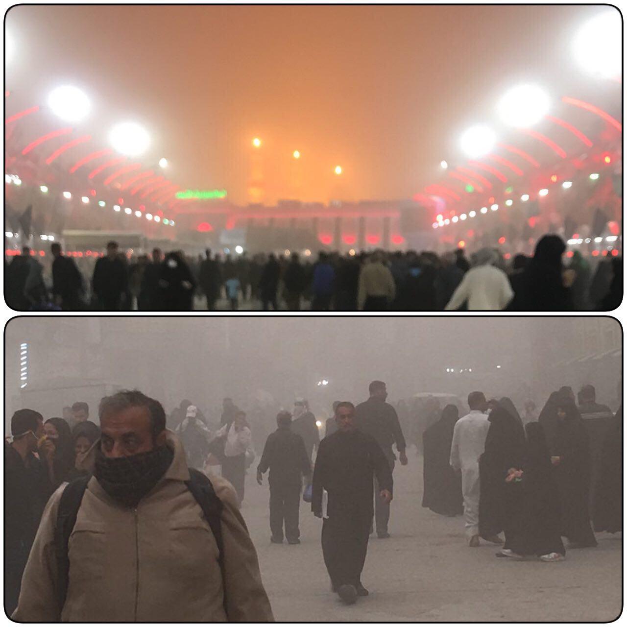 گرد و غبار بامداد امروز در کربلا  (عکس)