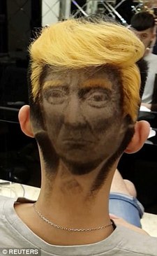 چهره ترامپ بر سر جوان تایوانی (+عکس)