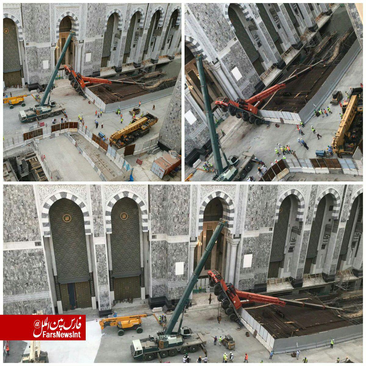 سقوط دوباره جرثقیل در مسجدالحرام (+عکس) سقوط دوباره جرثقیل در مسجدالحرام (+عکس)