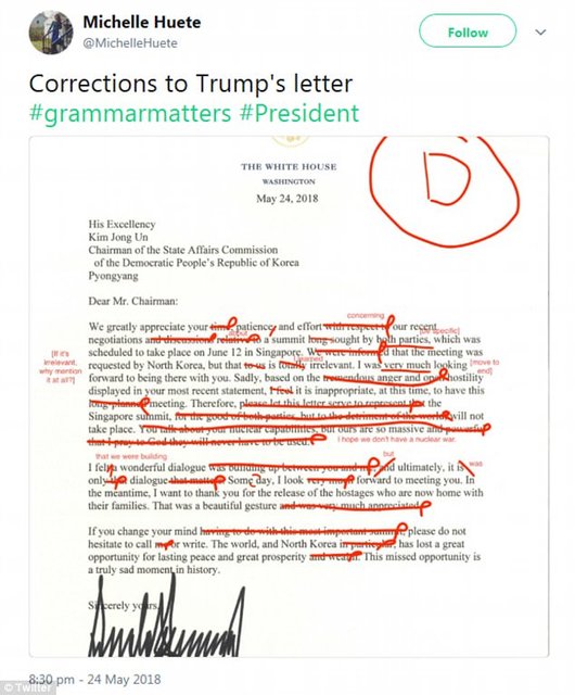 ترامپ در املاء مردود شد!/ «دونالد، بعد از کلاس بیا پیش من»