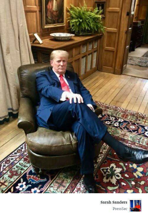 ترامپ روی صندلی چرچیل نشست (+ عکس)