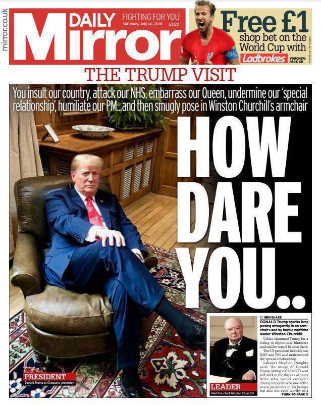 روزنامه دیلی میرر خطاب به ترامپ: چطور جرات کردی؟ (عکس)