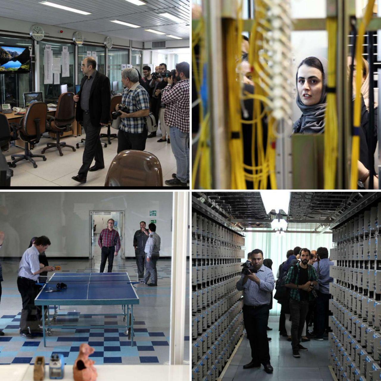 بازدید خبرنگاران از طبقه نهم ساختمان مخابرات تهران/مکانی که ادعا شده بود سرورهای هاتگرام در آنجاست