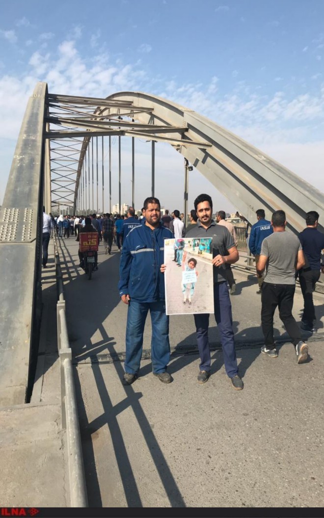 یازدهمین روز اعتراض کارگران گروه ملی در اهواز (+عکس)