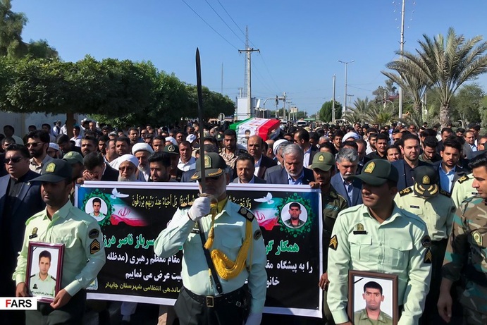 تشییع پیکر 2 شهید حادثه تروریستی چابهار تشییع پیکر 2 شهید حادثه تروریستی چابهار