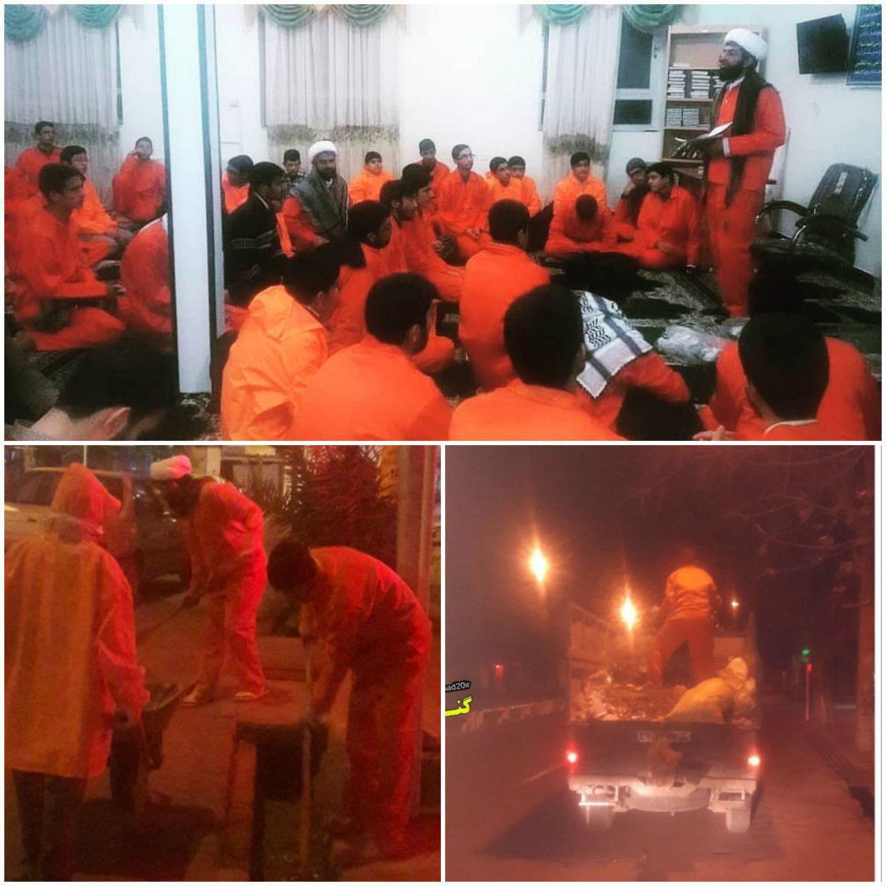 انجام وظایف رفتگران توسط روحانیون در آستانه یلدا (عکس)