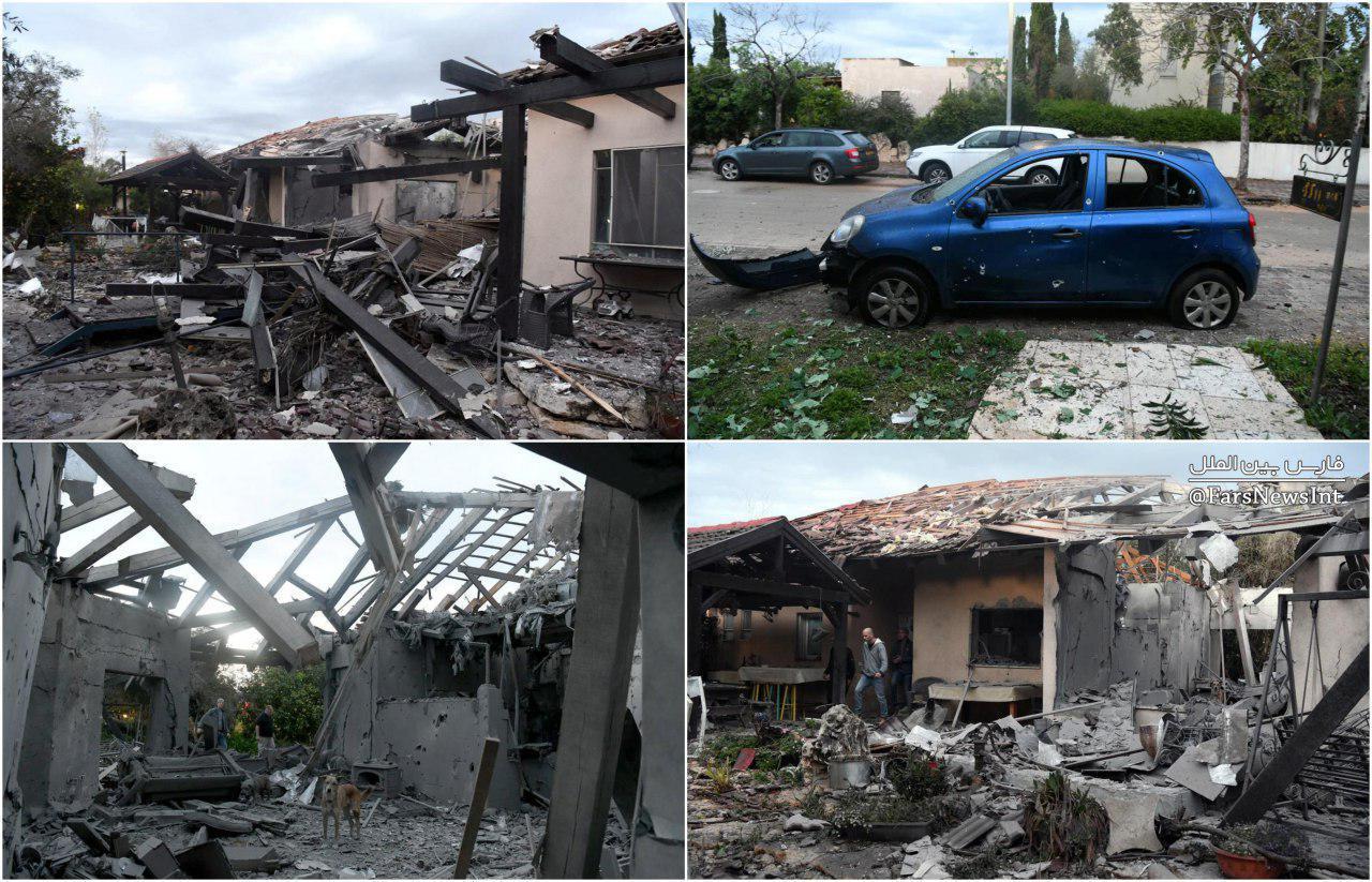 ۷ زخمی بر اثر اصابت 2 موشک به شمال تل آویو (+عکس)