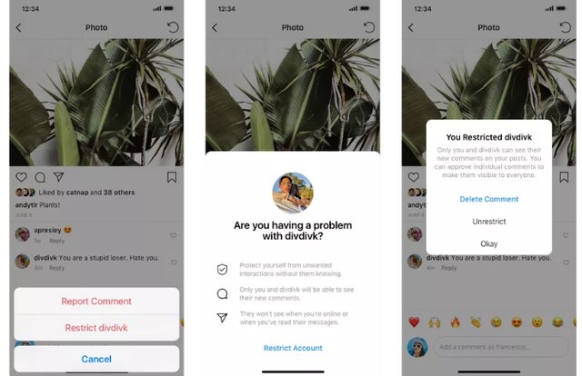 عدم نمایش نظرات توهین‌آمیز در اینستاگرام