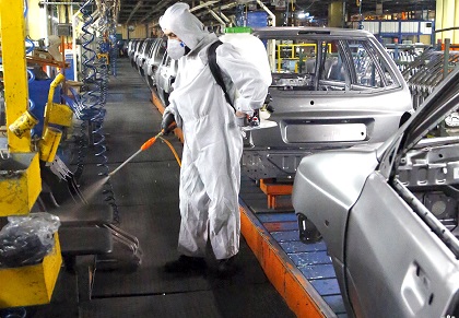 تداوم و گسترش اقدامات ضدکرونایی سایپا همزمان با افزایش تولید