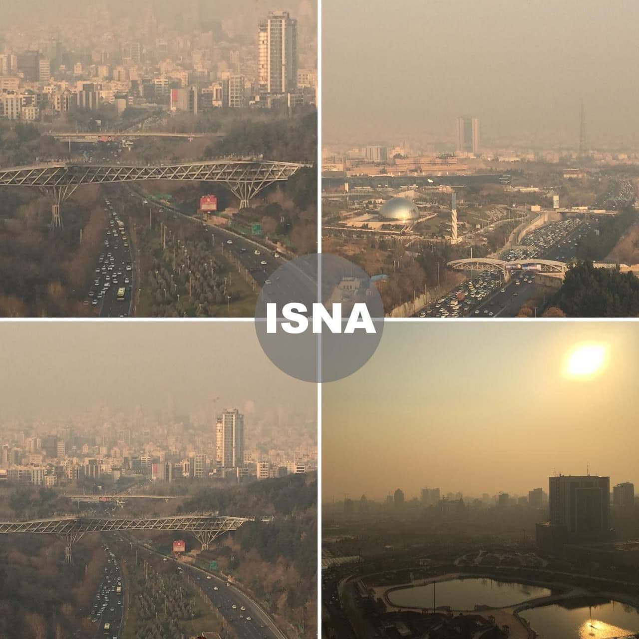 آلودگی هوای تهران از نمای بالای پل طبیعت (عکس)