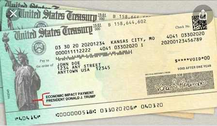چک‌های یارانه کرونا در آمریکا