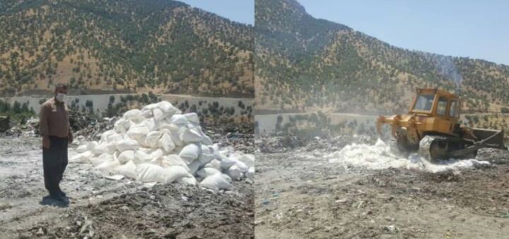 ۶ هزار کیلوگرم پودر استخوان فاسد در مریوان کردستان معدوم شد