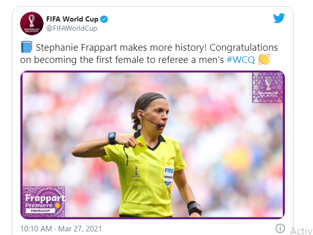برای اولین بار، سوت یک داور زن در مقدماتی جام جهانی فوتبال