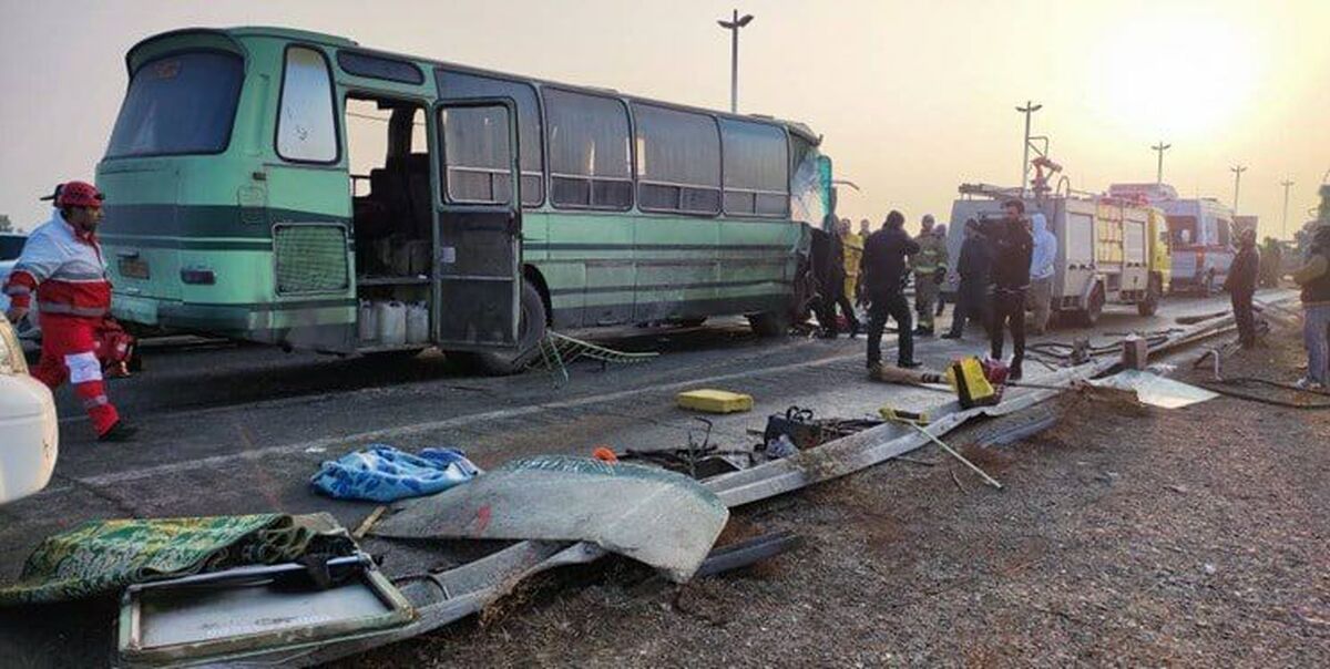 ببینید | تصادف دو اتوبوس در ترمینال فرودگاه امام خمینی/ تا کنون یک فوتی