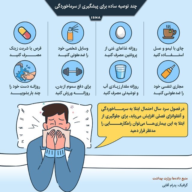 چند توصیه ساده برای پیشگیری از سرماخوردگی (اینفوگرافیک) 2