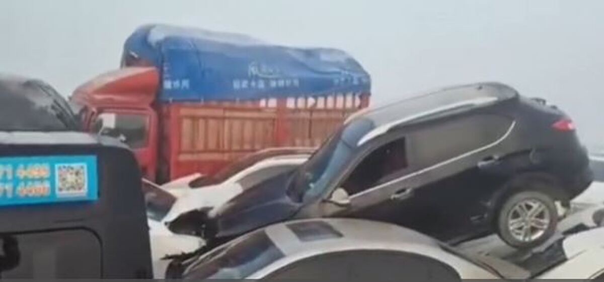 ببینید | تصادف زنجیره‌ای ۲۰۰ خودرو در چین