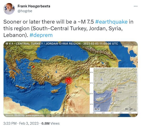 پیش‌بینی زلزله ترکیه توسط زمین‌شناس هلندی