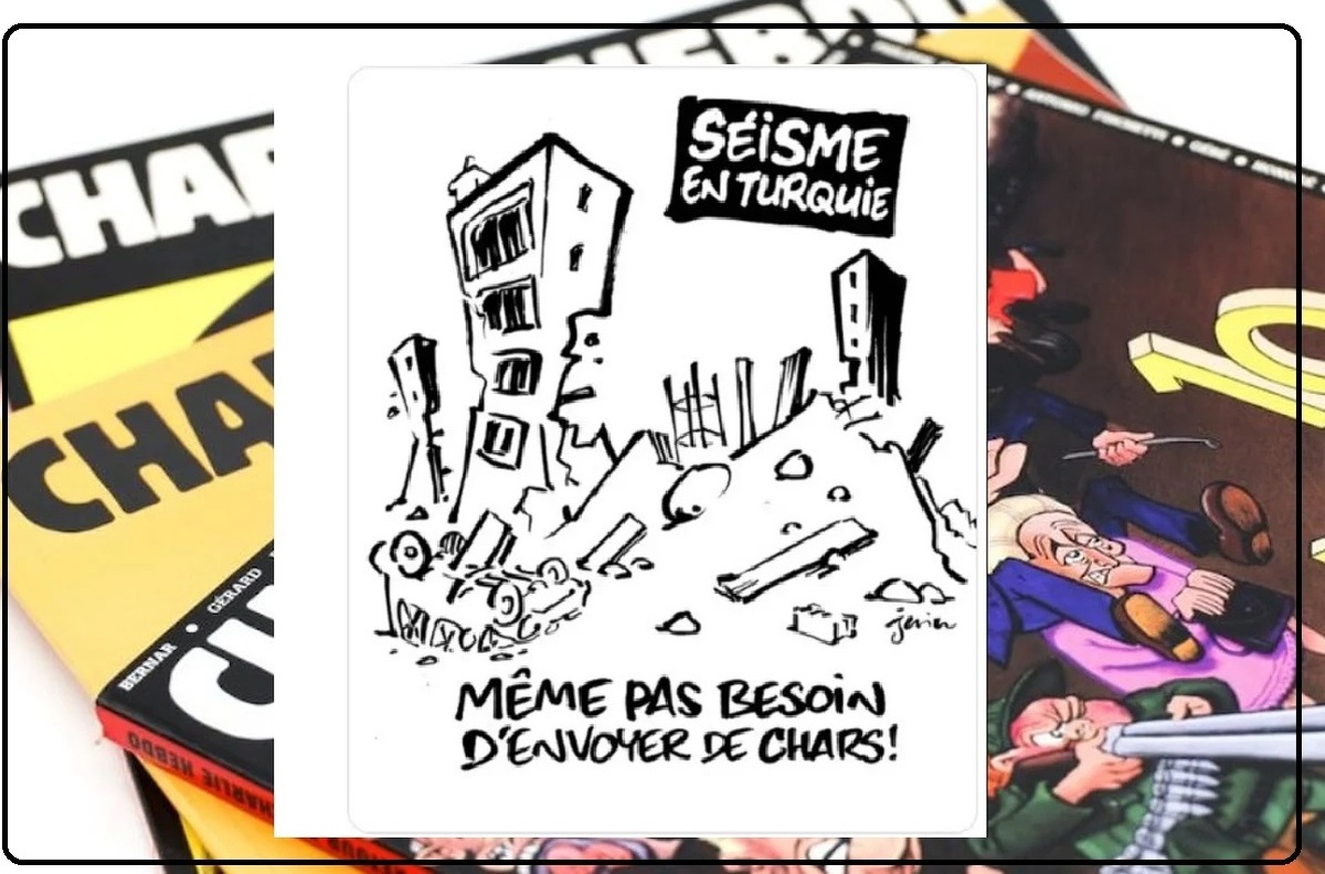 تمسخر زلزله زدگان ترکیه توسط “شارلی ابدو”: نیازی به تانک نداریم! (+کاریکاتور)