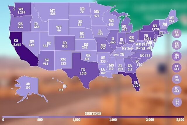 یوفوها بیشتر به این نقاط سر می‌زنند (+عکس)