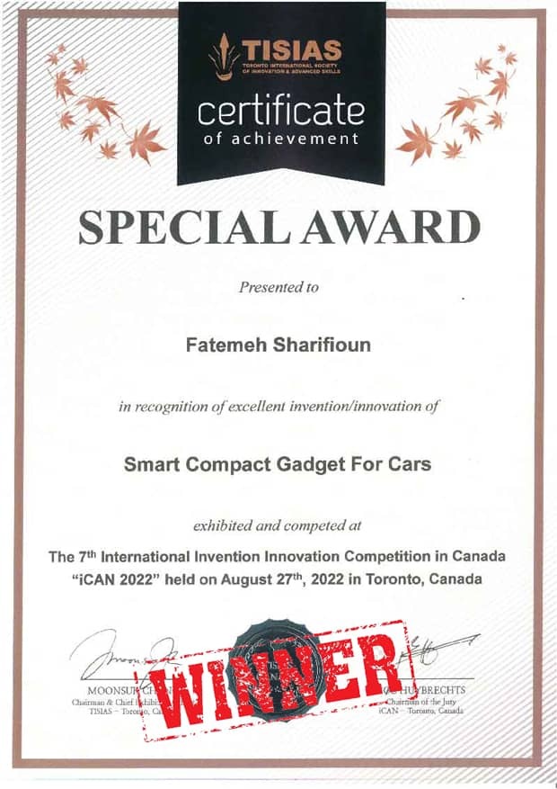 کارآفرین سرشناس ایرانی برنده مدال طلای مسابقه بین‌المللی اختراع تورنتو، کانادا در سال ۲۰۲۲ شد