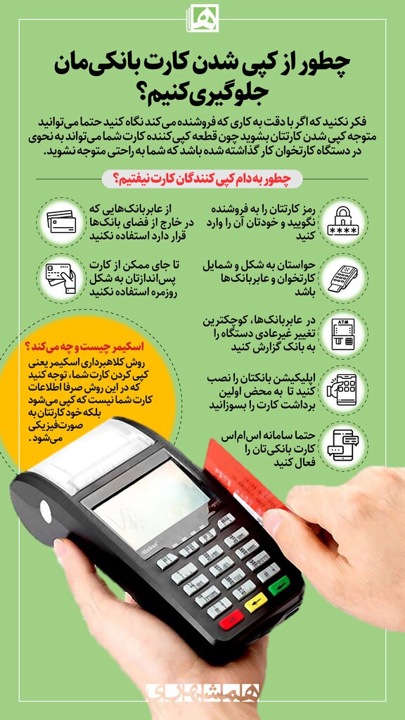 چطور از کپی شدن کارت بانکیمان جلوگیری کنیم؟ چطور از کپی شدن کارت بانکیمان جلوگیری کنیم؟