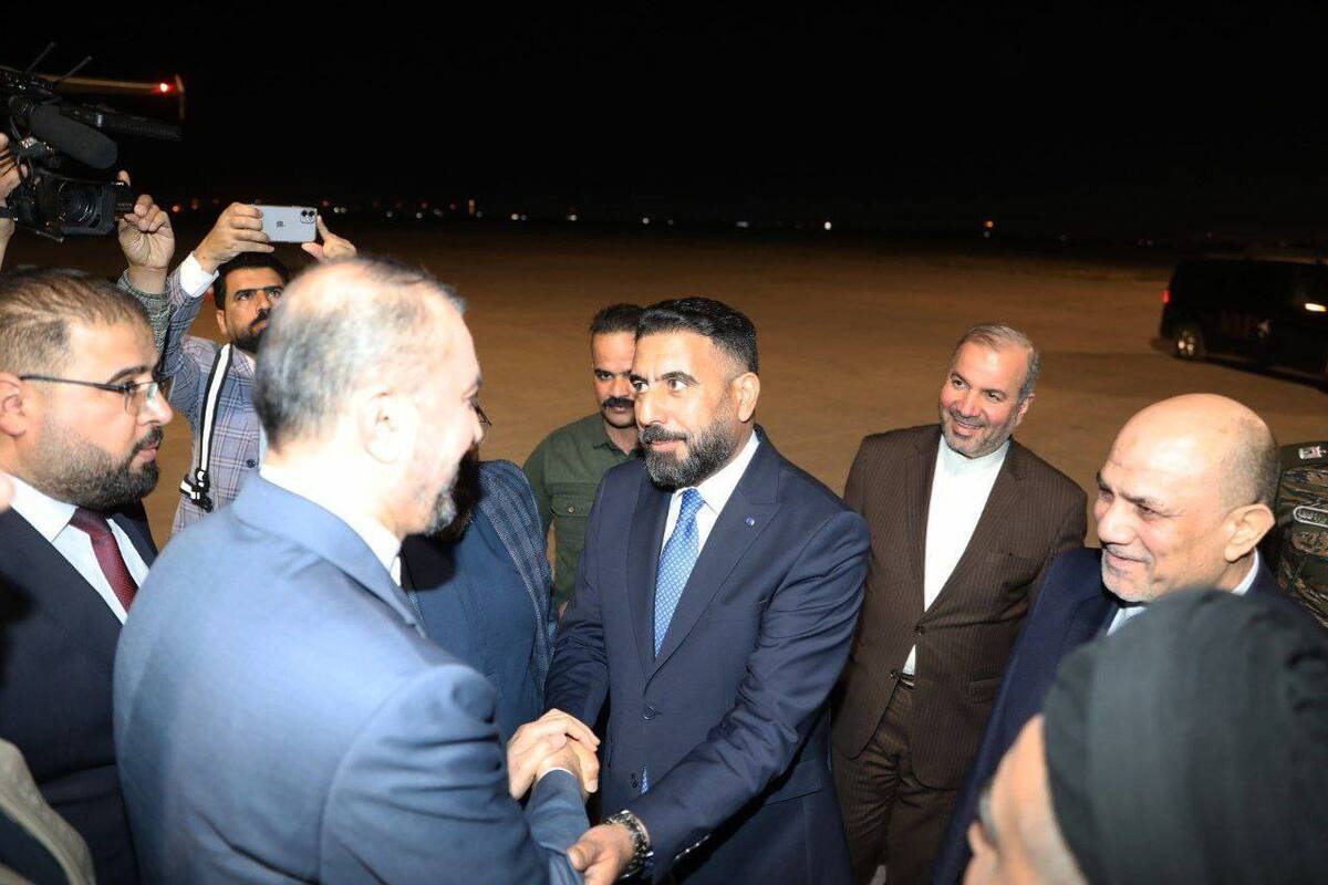ورود امیرعبداللهیان به فرودگاه نجف (عکس)
