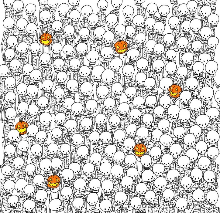 روح در سرزمین اسکلت ها را پیدا کنید (معمای تصویری)