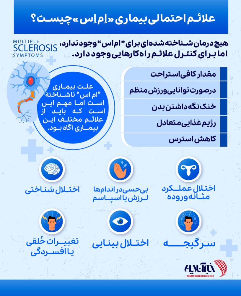 علائم احتمالی بیماری «ام‌اس» چیست؟ (اینفوگرافیک)