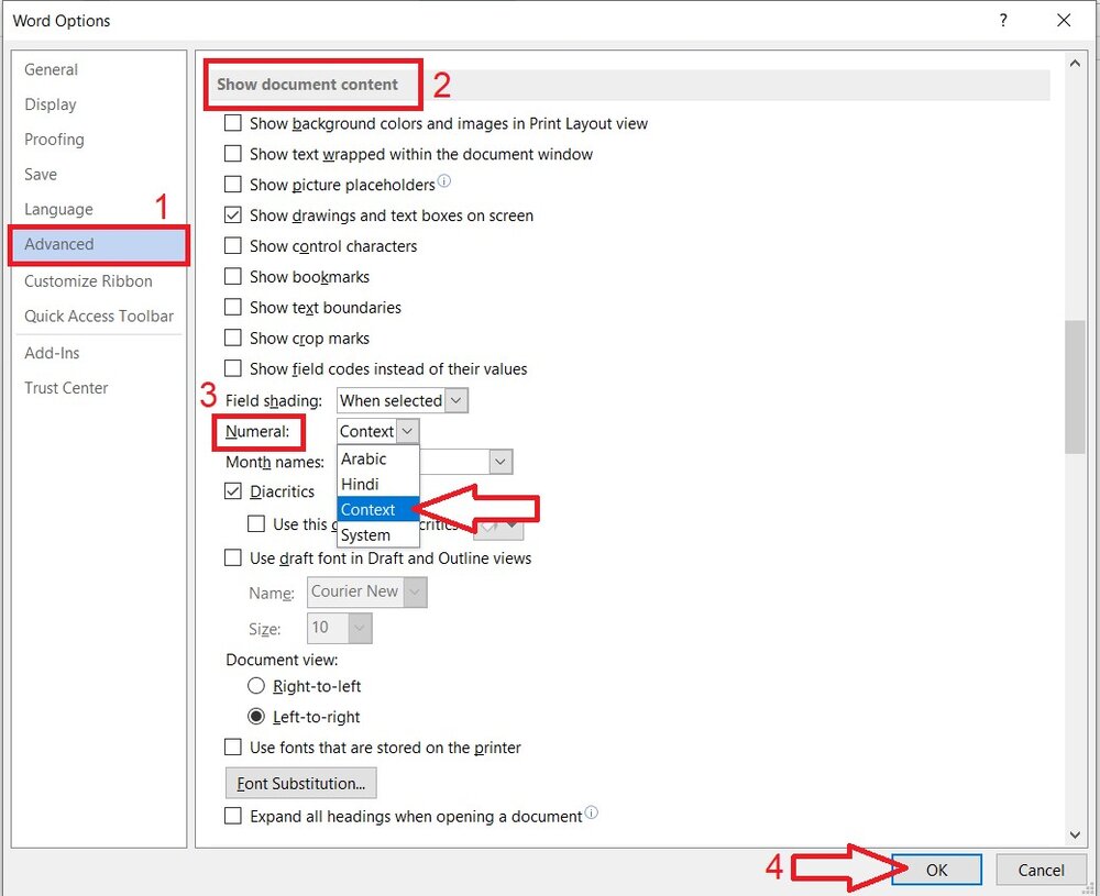 چطور اعداد را در Word فارسی کنیم؟ فارسی کردن اعداد در اکسل چگونه است؟