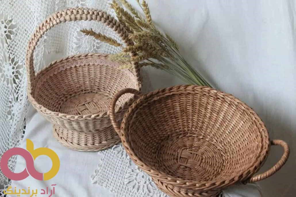 سبد حصیری گرد سفید پلاستیکی سبد حصیری گرد سفید پلاستیکی