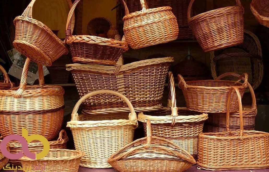 سبد حصیری گرد سفید پلاستیکی سبد حصیری گرد سفید پلاستیکی