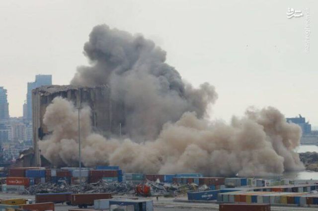 لبنان / هشت برج دیگر سیلوی غلات بندر بیروت فروریخت (+عکس)