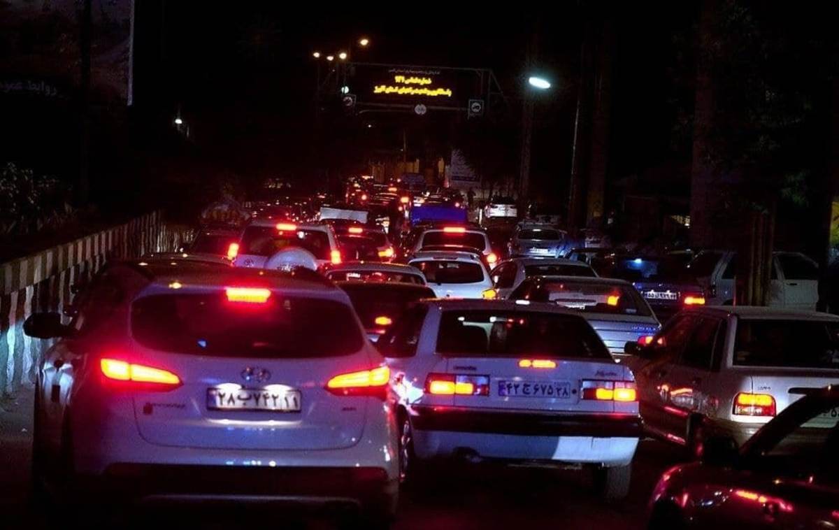 ترافیک سنگین در جاده کرج - چالوس