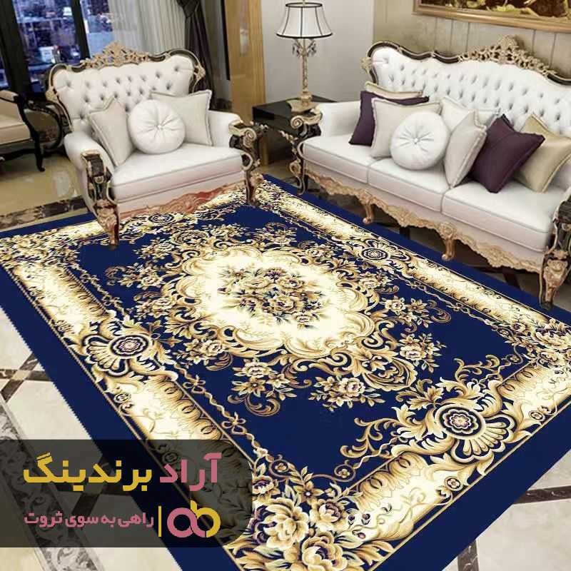 خرید اینترنتی روفرشی کشدار طرح سنتی سرمه ای خرید اینترنتی روفرشی کشدار طرح سنتی سرمه ای