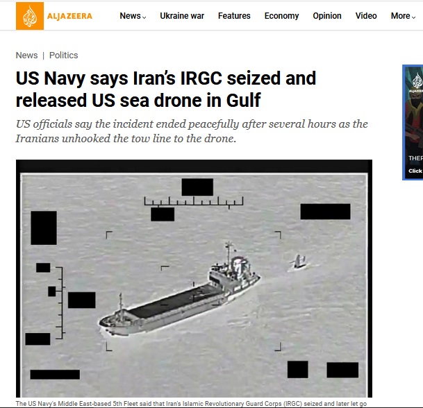 توقیف و آزادی پهپاد دریایی امریکا توسط ایران / روایت سپاه و سنتکام