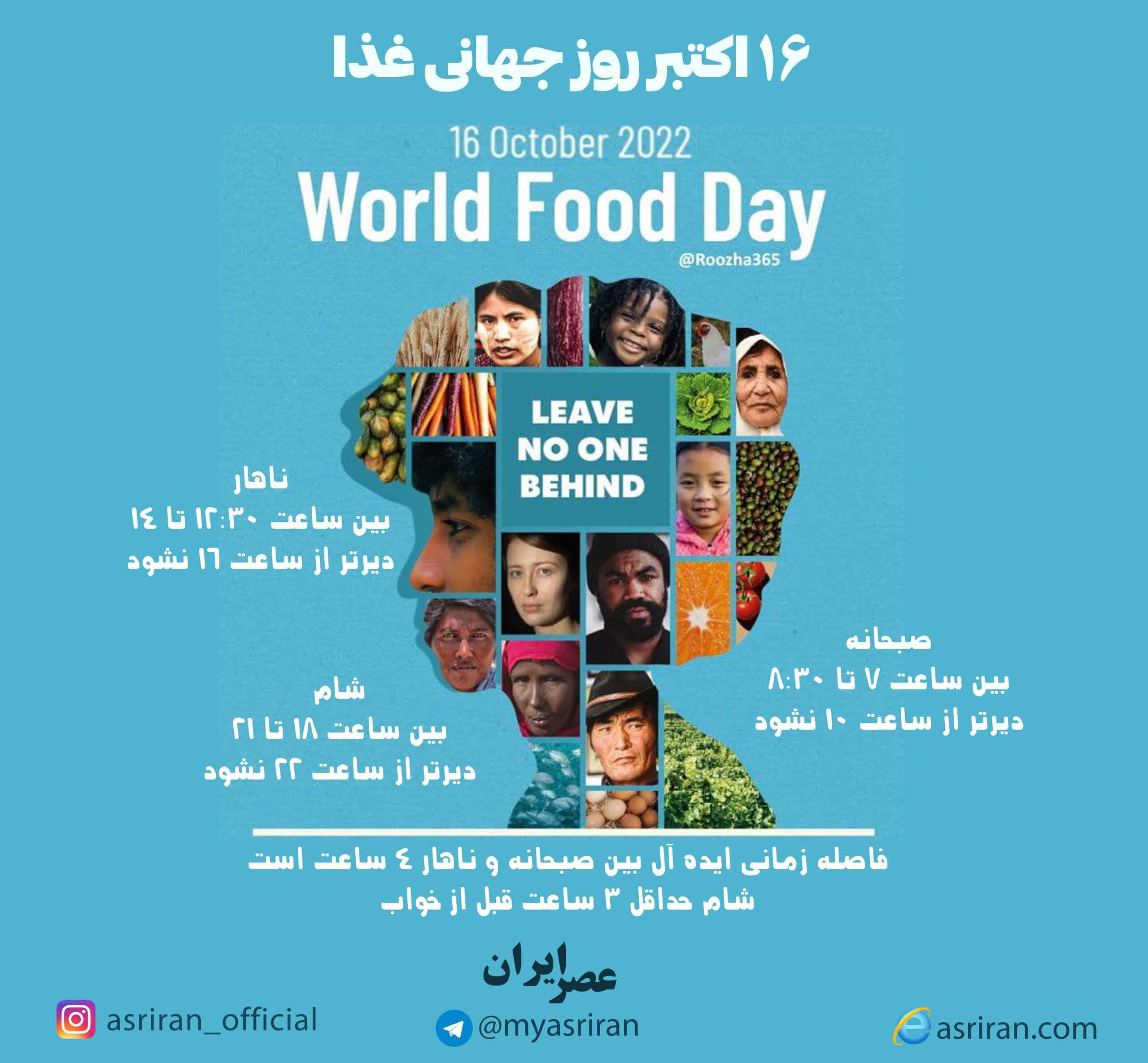16 اکتبر روز جهانی غذا (اینفوگرافیک)