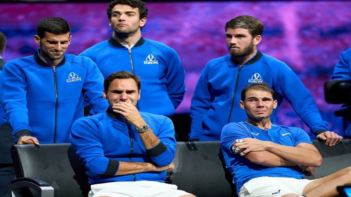 ببینید| اشک‌های رافائل نادال برای خداحافظی راجر فدرر