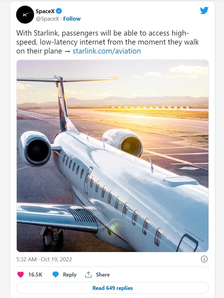 سرویس استارلینک به هواپیماها راه پیدا میکند سرویس استارلینک به هواپیماها راه پیدا میکند