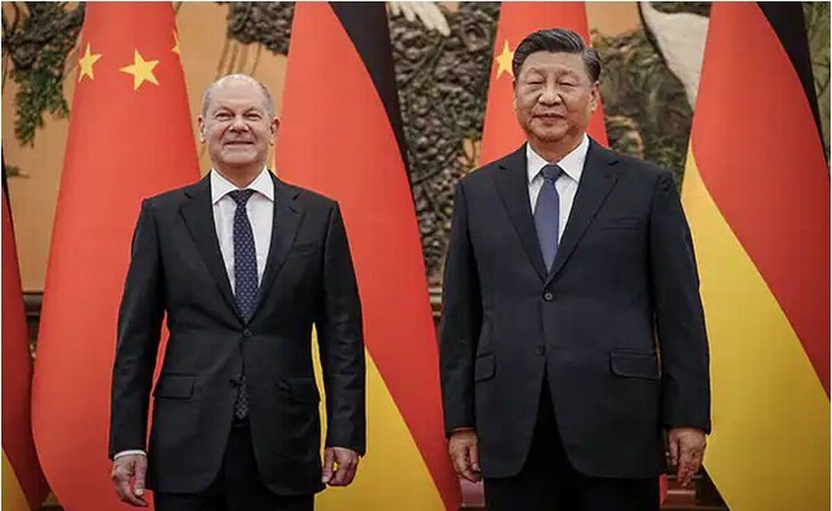 دیدار رئیس جمهور چین و صدراعظم آلمان در پکن