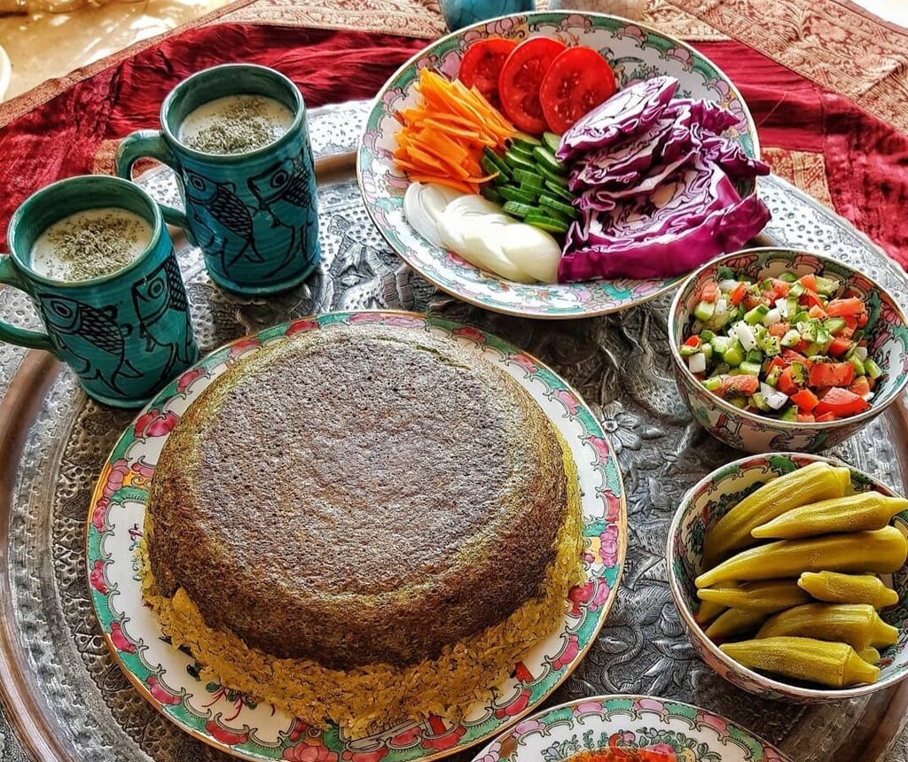 طرز تهیه ته چین کوکو سبزی