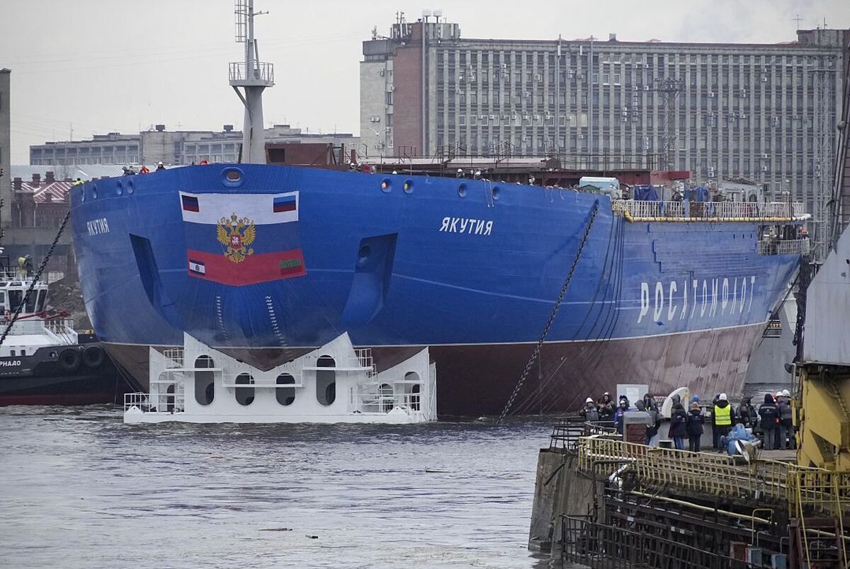 رونمایی از کشتی جدید یخ شکن هسته ای روسیه