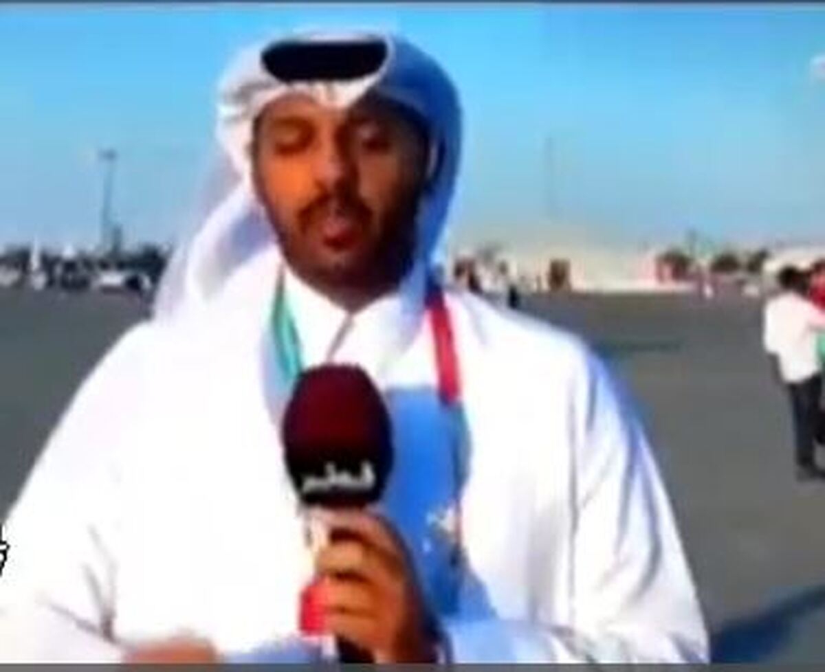 ببینید | بیهوش شدن خبرنگار تلویزیون قطر روی آنتن زنده