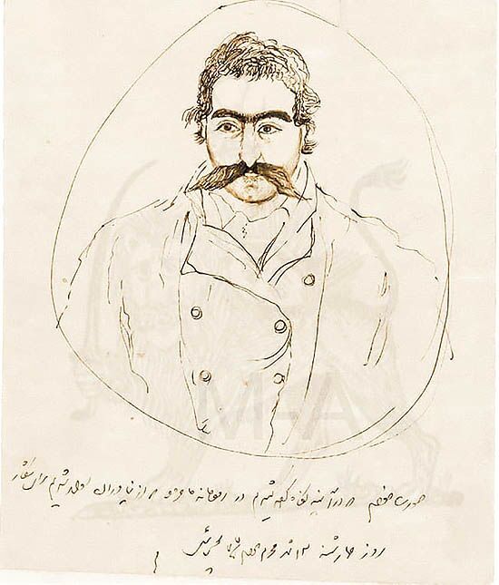 نقاشی که ناصرالدین‌شاه از خودش کشید